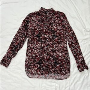 Floral Black and Red Women's Top